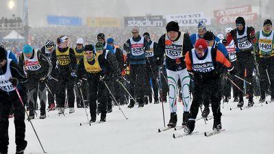 Skidåkare under Vasaloppet.