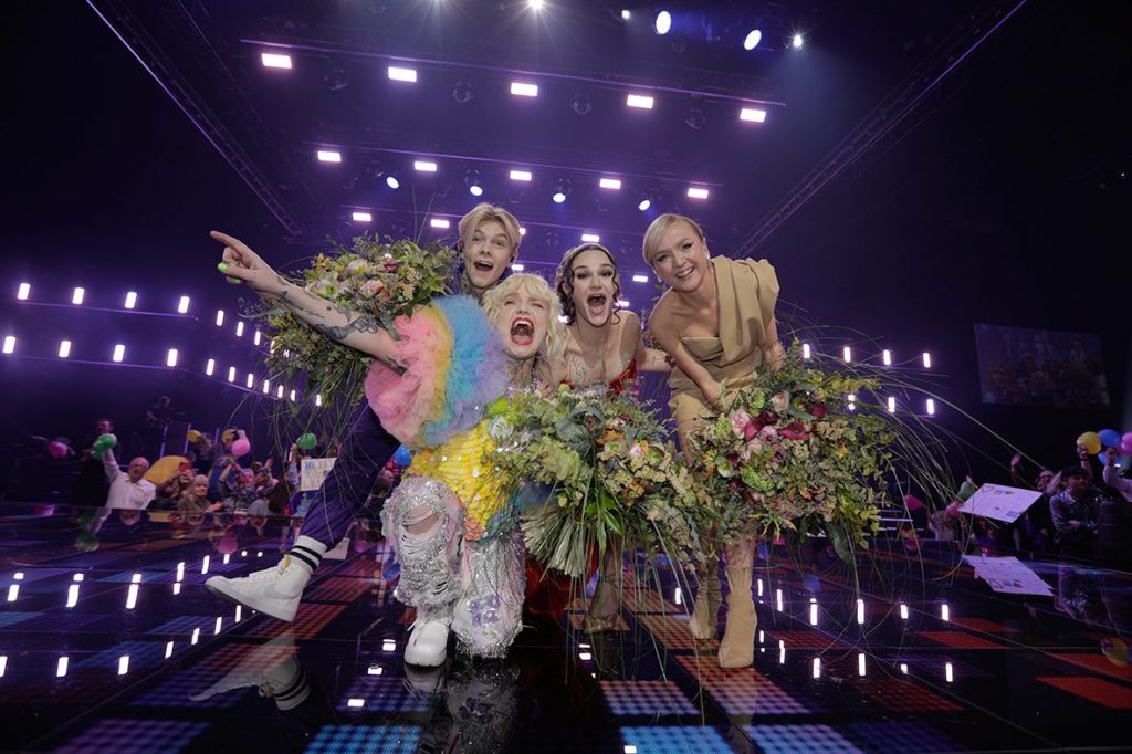 Bild på vinnarna i semifinalen i Melodifestivalen